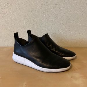 Via Spiga sleek black leather sneakers